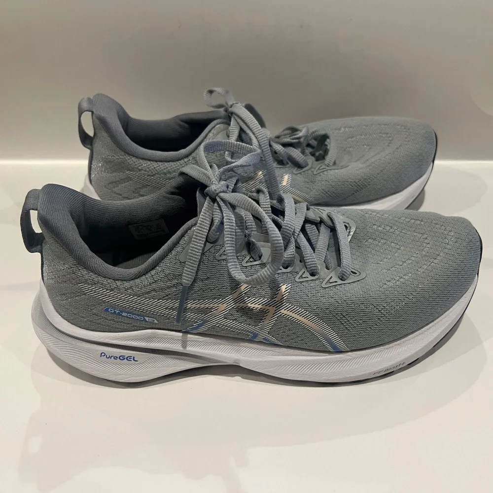 Asics GT-2000 12 Grey Blue Running Shoes Womens 6.5 1012B666 PureGEL FF‎ Blast+